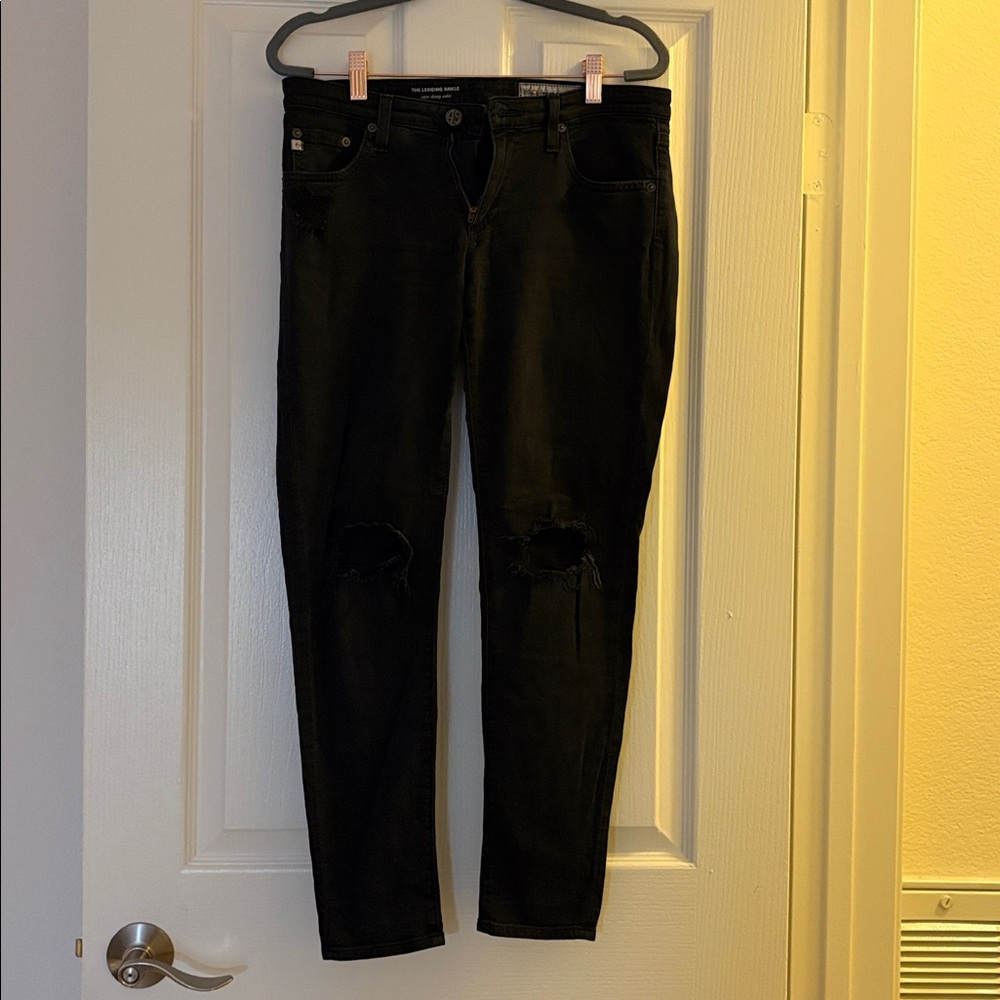 AG Adriano Goldschmied Black Legging Ankle Jeans